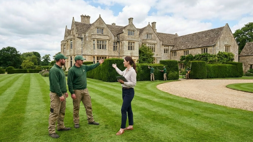 Luxury estate management in Boca overseeing estate grounds